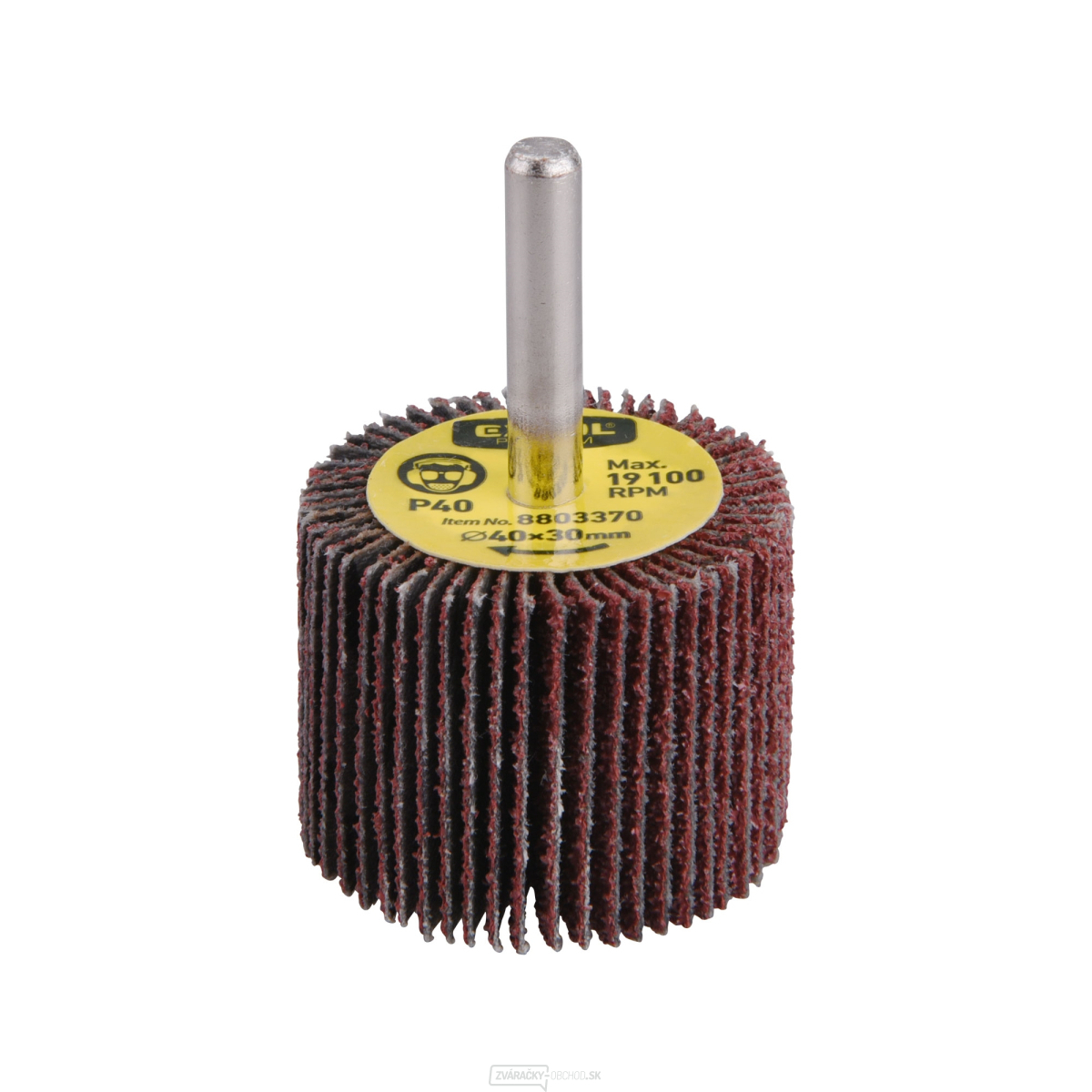Kotúč lamelový brúsny na stopke, O 40x30x6mm, P40