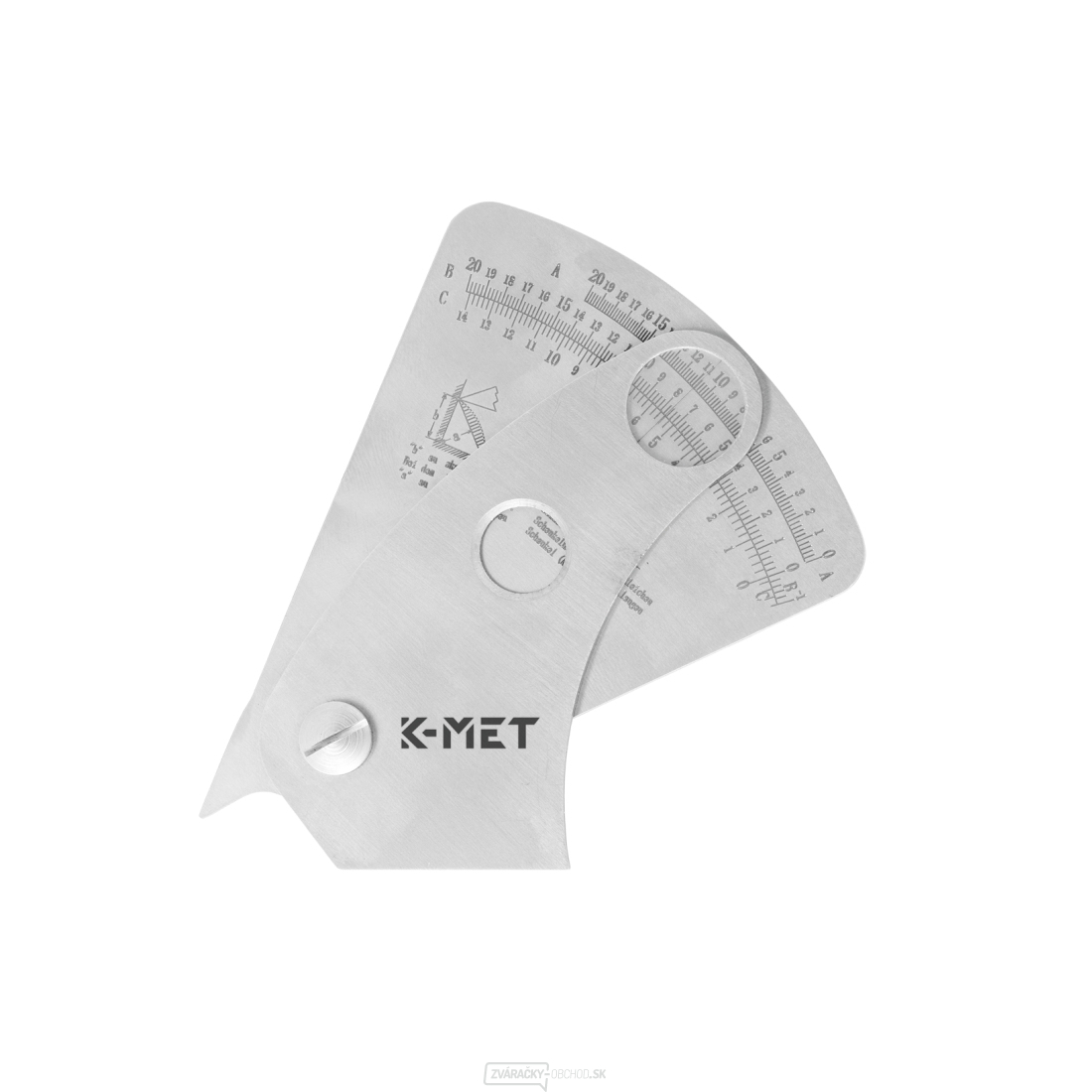 Mierka kútových zvarov so zápornou stupnicou 