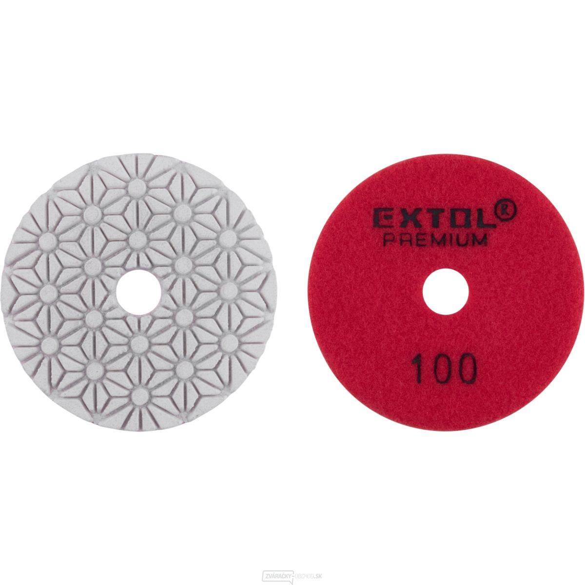 kotúč diamantový leštiaci na obklady, O100mm, P100, suchý zips