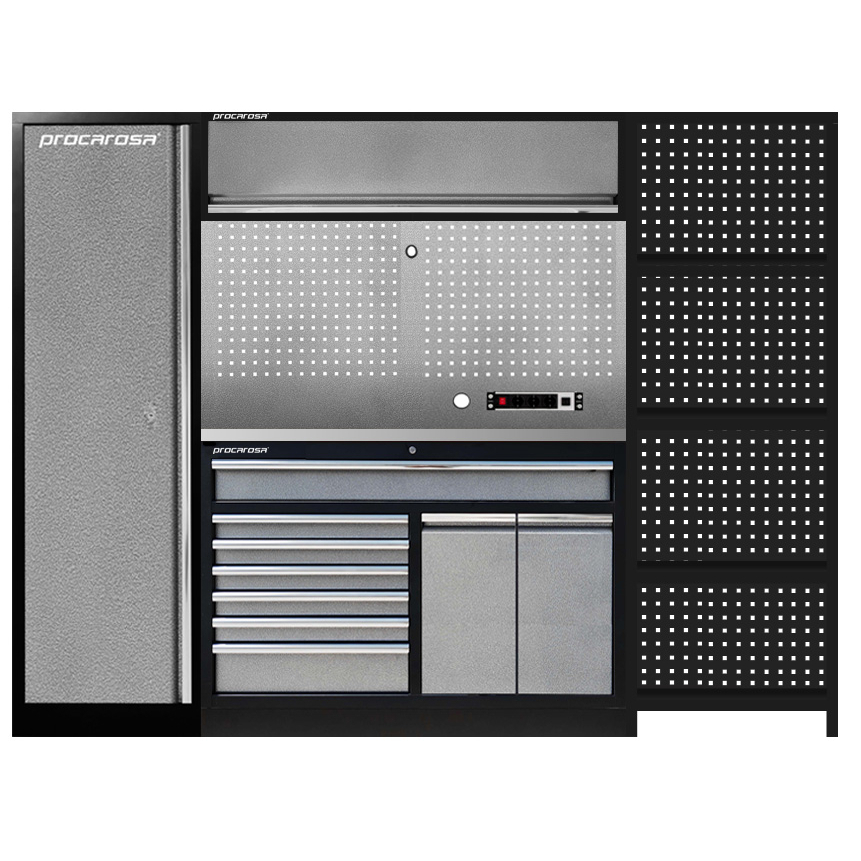 Zostava dielenského nábytku Procarosa PROFI TGC-1390-680 Pracovná doska:: nerezová TGC1390-680N