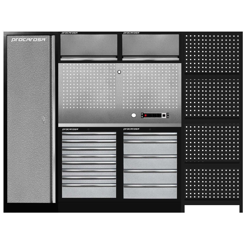 Zostava dielenského nábytku Procarosa PROFI TGC-13085-680 Pracovná doska:: nerezová TGC13085-680N