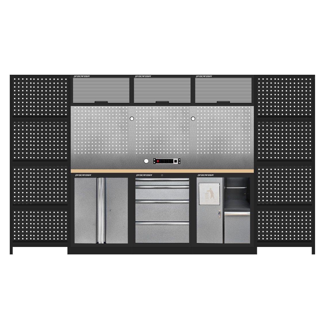 Zostava dielenského nábytku Procarosa PROFI TGC-13041-680 Pracovná doska: drevená TGC13041-680D