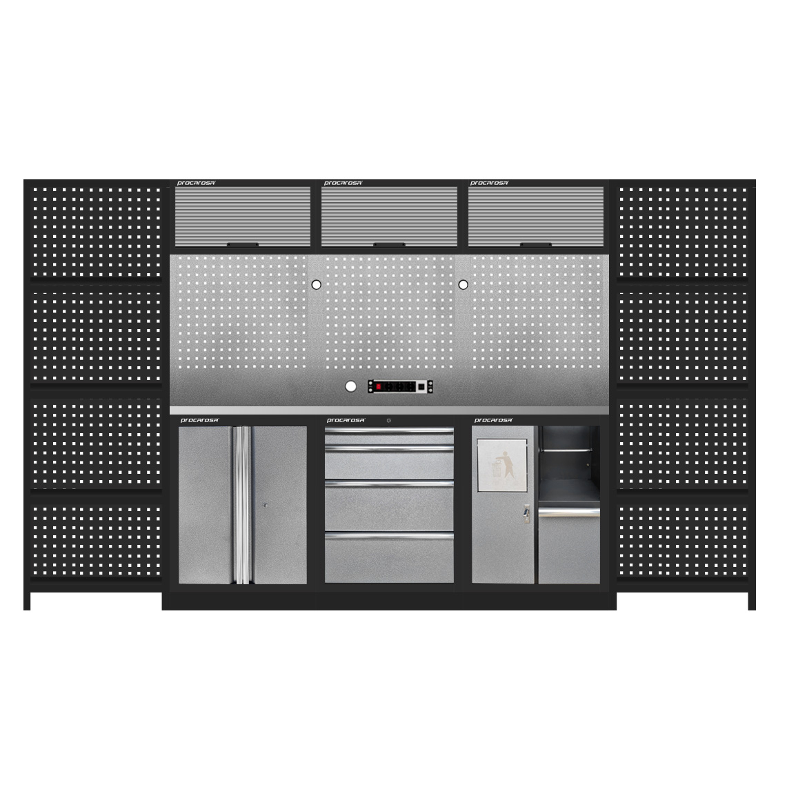 Zostava dielenského nábytku Procarosa PROFI TGC-13041-680 Pracovná doska:: nerezová TGC13041-680N