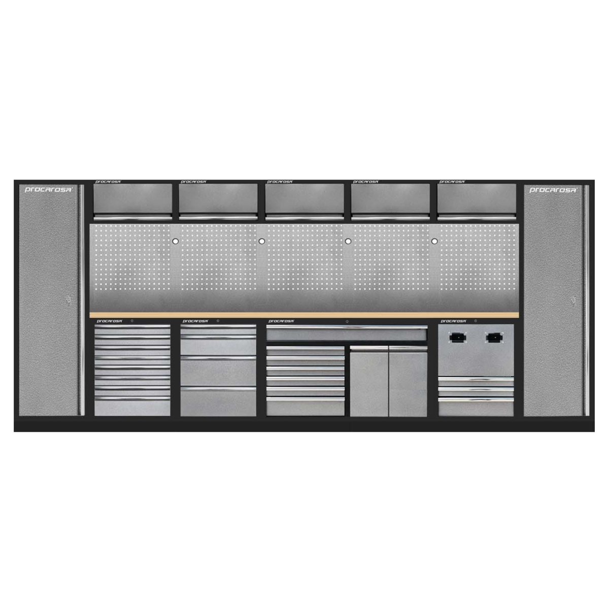 Zostava dielenského nábytku Procarosa PROFI XL 1390 Pracovná doska: drevená DNF0XL-1390D