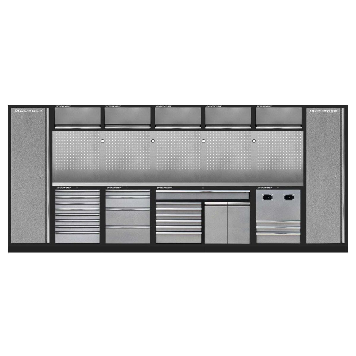 Zostava dielenského nábytku Procarosa PROFI XL 1390 Pracovná doska: nerezová DNF0XL-1390N
