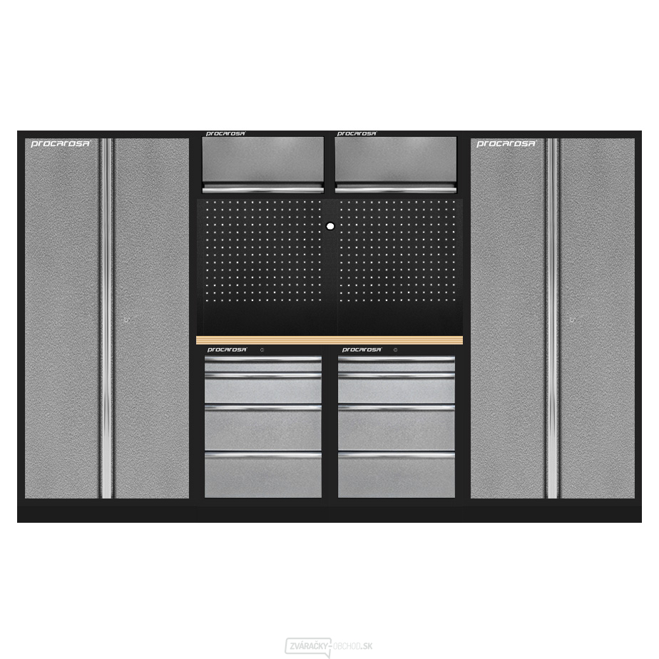 Zostava dielenského nábytku Procarosa PROFI 3604B Pracovná doska: drevená