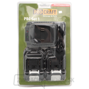 Sada batérie 20V 2Ah (2 ks) + 1 nabíjačka Procraft PBC-Set 1 | PBC-Set 1 náhled