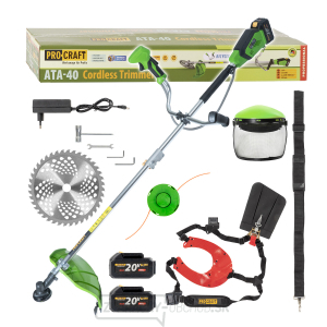 Aku krovinorez Procraft ATA-40C + dvojramenný popruh a ochranný štít | ATA-40C/20SH/CH/FACE-GUARD Aku krovinorez Procraft ATA-40C + dvojramenný popruh a ochranný štít | ATA-40C/20SH/CH/FACE-GUARD gallery main image