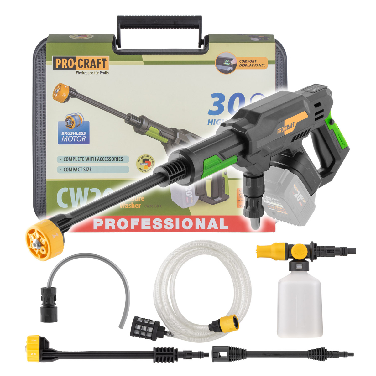 Aku tlaková umývačka Procraft CW20 (bez batérie a nabíjačky) | CW20bb CW20bb