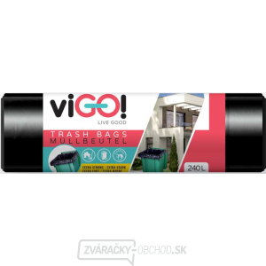 viGO! Vrecia odpadkové LDPE hrubé 240l/10 ks 116x150cm - čierne gallery main image