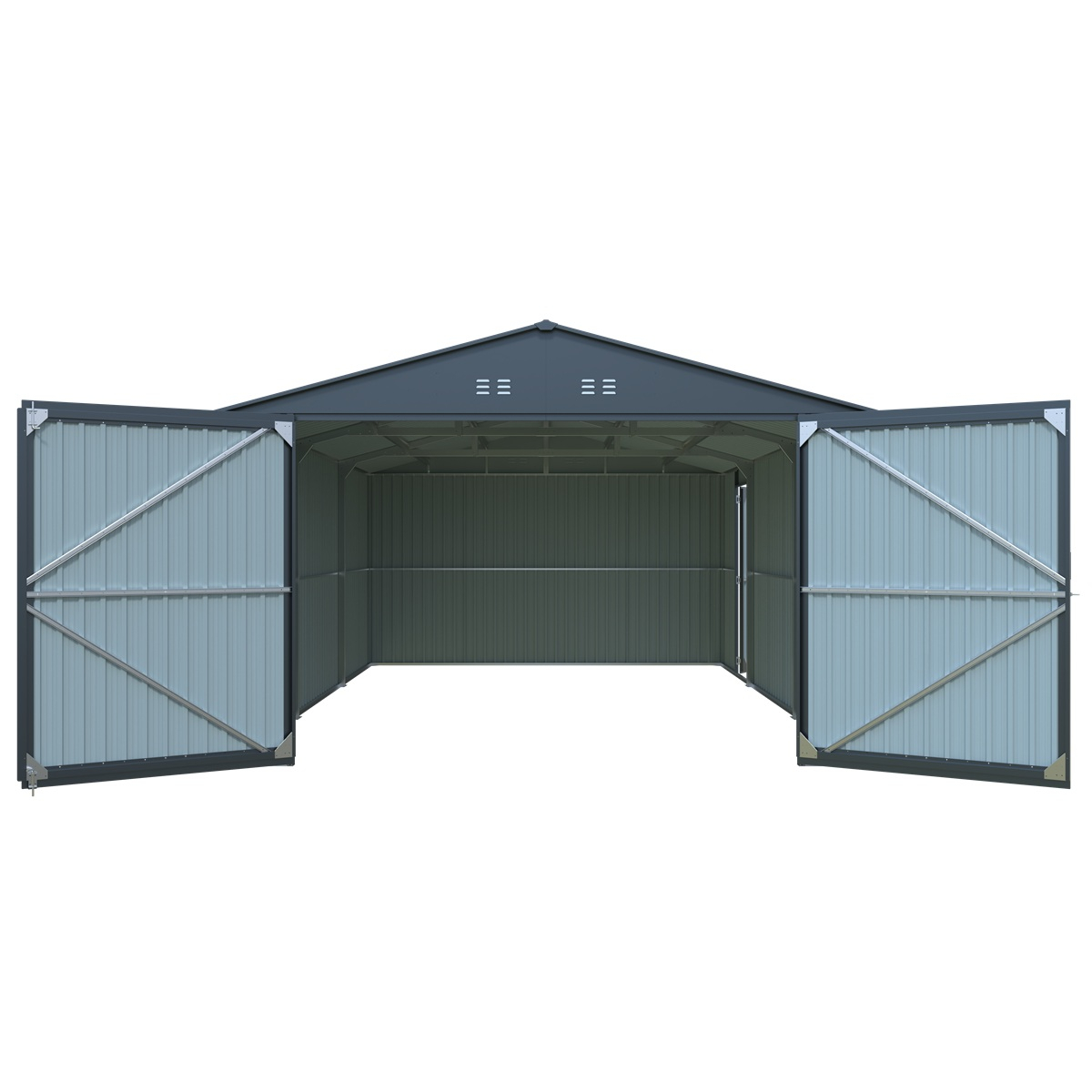 Riwall PRO RMCG 20x13 Anthracite kovová garáž 3,8 x 6 m so sedlovou strechou Antracit Náhľad