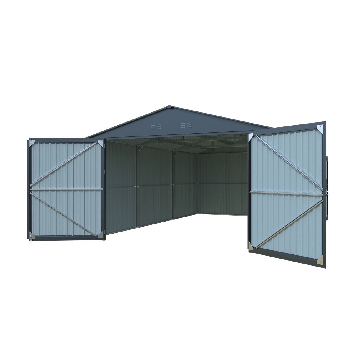 Riwall PRO RMCG 20x13 Anthracite kovová garáž 3,8 x 6 m so sedlovou strechou Antracit Náhľad