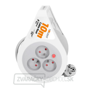 Solight predlžovací prívod na bubne 10m, 3 zásuvky, šedý kábel, 3x 1,0mm2 Náhľad