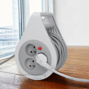 Solight predlžovací prívod na bubne 10m, 3 zásuvky, šedý kábel, 3x 1,0mm2 náhled