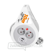 Solight predlžovací prívod na bubne 10m, USB A + C, 2 zásuvky, šedý kábel, 3x 1,0mm2 Náhľad