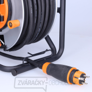 Solight predlžovací prívod - na kovovom bubne, 4 zásuvky, 40m kábel guma-neoprén, 3x 2,5mm2, IP44 náhled