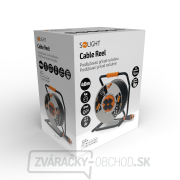Solight predlžovací prívod - na kovovom bubne, 4 zásuvky, 40m kábel guma-neoprén, 3x 2,5mm2, IP44 náhled