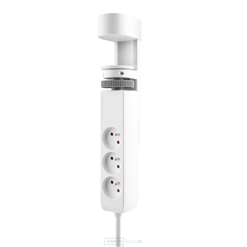 Solight 3z + USB A+C prenosné stolné zásuvky, 2m, biela, USB rýchlonabíjačka 20W PD
