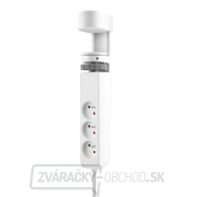 Solight 3z + USB A+C prenosné stolné zásuvky, 2m, biela, USB rýchlonabíjačka 20W PD gallery main image
