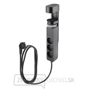 Solight 3z + USB A + C prenosné stolné zásuvky, 2m, čierna, USB rýchlonabíjačka 20W PD náhled