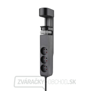 Solight 3z + USB A + C prenosné stolné zásuvky, 2m, čierna, USB rýchlonabíjačka 20W PD gallery main image