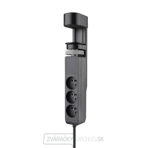 Solight 3z + USB A + C prenosné stolné zásuvky, 2m, čierna, USB rýchlonabíjačka 20W PD gallery main image