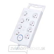 Solight prepäťová ochrana, 8z, USB A + C, 2m, biela náhled