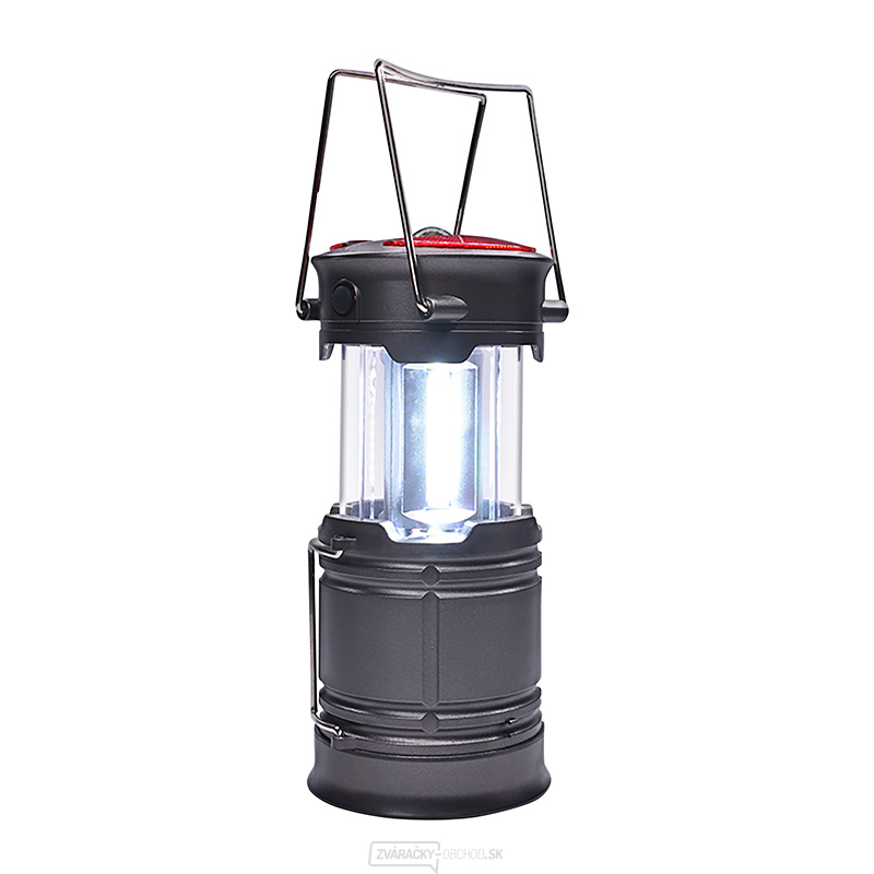 Solight LED nabíjacie kempingové svietidlo s lampášom, 200lm, šedá