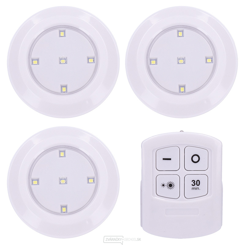 Solight LED svetielka s diaľkovým ovládaním, 3x 50lm, časovač, batériové napájanie