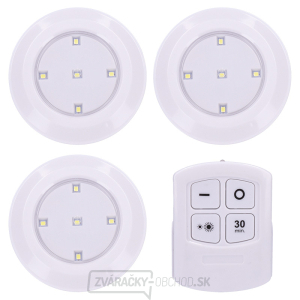 Solight LED svetielka s diaľkovým ovládaním, 3x 50lm, časovač, batériové napájanie gallery main image