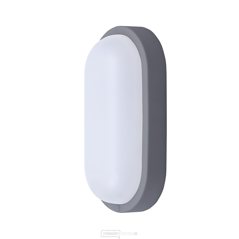 Solight LED vonkajšie osvetlenie oválne, 13W, 910lm, 4000K, IP54, 21cm, šedá farba