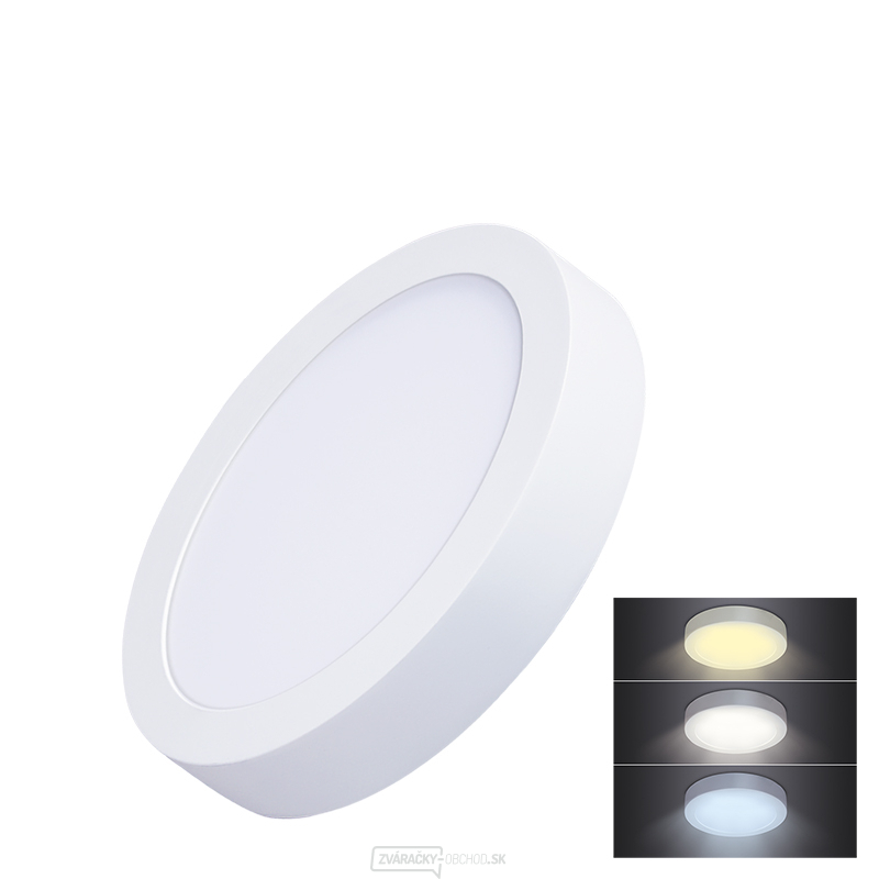 Solight LED mini panel CCT, prisadený, 12W, 900lm, 3000K, 4000K, 6000K, okrúhly