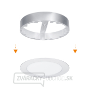 Solight LED mini panel kúpeľňový 2v1, 3CCT, podhľadový/prisadený, 12W, 1020lm, IP54, strieborná, okrúhly náhled