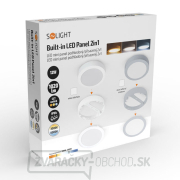 Solight LED mini panel kúpeľňový 2v1, 3CCT, podhľadový/prisadený, 12W, 1020lm, IP54, strieborná, okrúhly náhled