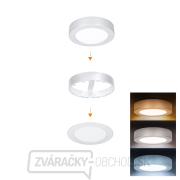 Solight LED mini panel kúpeľňový 2v1, 3CCT, podhľadový/prisadený, 12W, 1020lm, IP54, strieborná, okrúhly gallery main image