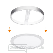 Solight LED mini panel kúpeľňový 2v1, 3CCT, podhľadový/prisadený, 18W, 1530lm, IP54, strieborná, okrúhly náhled