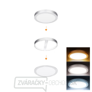 Solight LED mini panel kúpeľňový 2v1, 3CCT, podhľadový/prisadený, 18W, 1530lm, IP54, strieborná, okrúhly gallery main image
