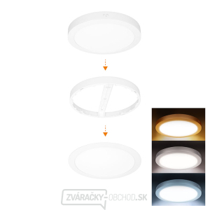 Solight LED mini panel kúpeľňový 2v1, 3CCT, podhľadový/prisadený, 24W, 2040lm, IP54, biela, okrúhly gallery main image