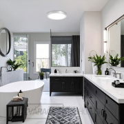 Solight LED mini panel kúpeľňový 2v1, 3CCT, podhľadový/prisadený, 24W, 2040lm, IP54, strieborná, okrúhly Náhľad