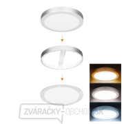 Solight LED mini panel kúpeľňový 2v1, 3CCT, podhľadový/prisadený, 24W, 2040lm, IP54, strieborná, okrúhly gallery main image