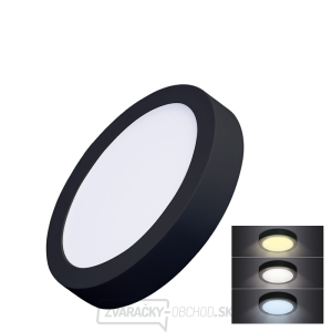 Solight LED mini panel CCT, prisadený, 12W, 900lm, 3000K, 4000K, 6000K, okrúhly, čierna farba gallery main image