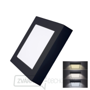 Solight LED mini panel CCT, prisadený, 12W, 900lm, 3000K, 4000K, 6000K, štvorcový, čierna farba gallery main image