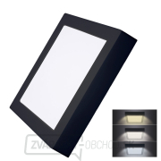 Solight LED mini panel CCT, prisadený, 18W, 1530lm, 3000K, 4000K, 6000K, štvorcový, čierna farba gallery main image