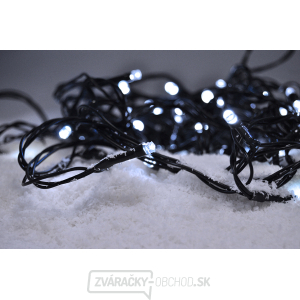 Solight LED vonkajšia vianočná reťaz, 50 LED, 5m, prívod 3m, 8 funkcií, časovač, IP44, studená biela gallery main image