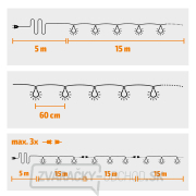 Solight LED vonkajšia reťaz s žiarovkami, 25 žiaroviek, 15m +5m, 750lm, teplá biela náhled