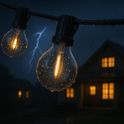 Solight LED vonkajšia balkónová reťaz s žiarovkami, 10 žiaroviek, 5m+3m, 500lm, teplá biela náhled