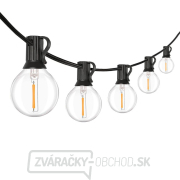 Solight LED vonkajšia balkónová reťaz s žiarovkami, 10 žiaroviek, 5m+3m, 500lm, teplá biela gallery main image