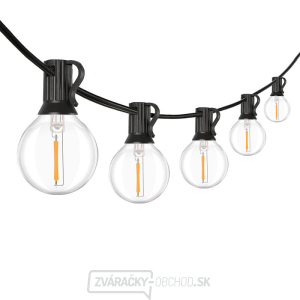 Solight LED vonkajšia balkónová reťaz s žiarovkami, 10 žiaroviek, 5m+3m, 500lm, teplá biela gallery main image
