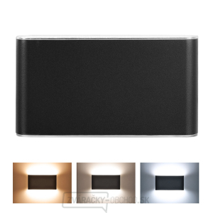 Solight LED vonkajšie nástenné osvetlenie Modena, 12W, 800lm, 3CCT, čierna gallery main image