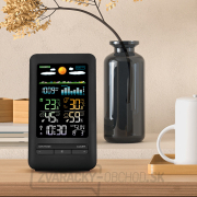 Solight meteostanica, farebný LCD, vnútorná/vonkajšia teplota a vlhkosť, tlak, RCC, čierna Náhľad